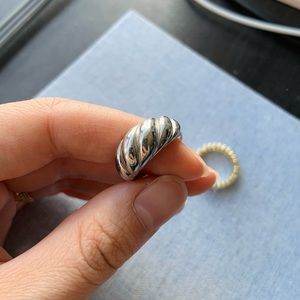 Mejuri silver croissant dome ring